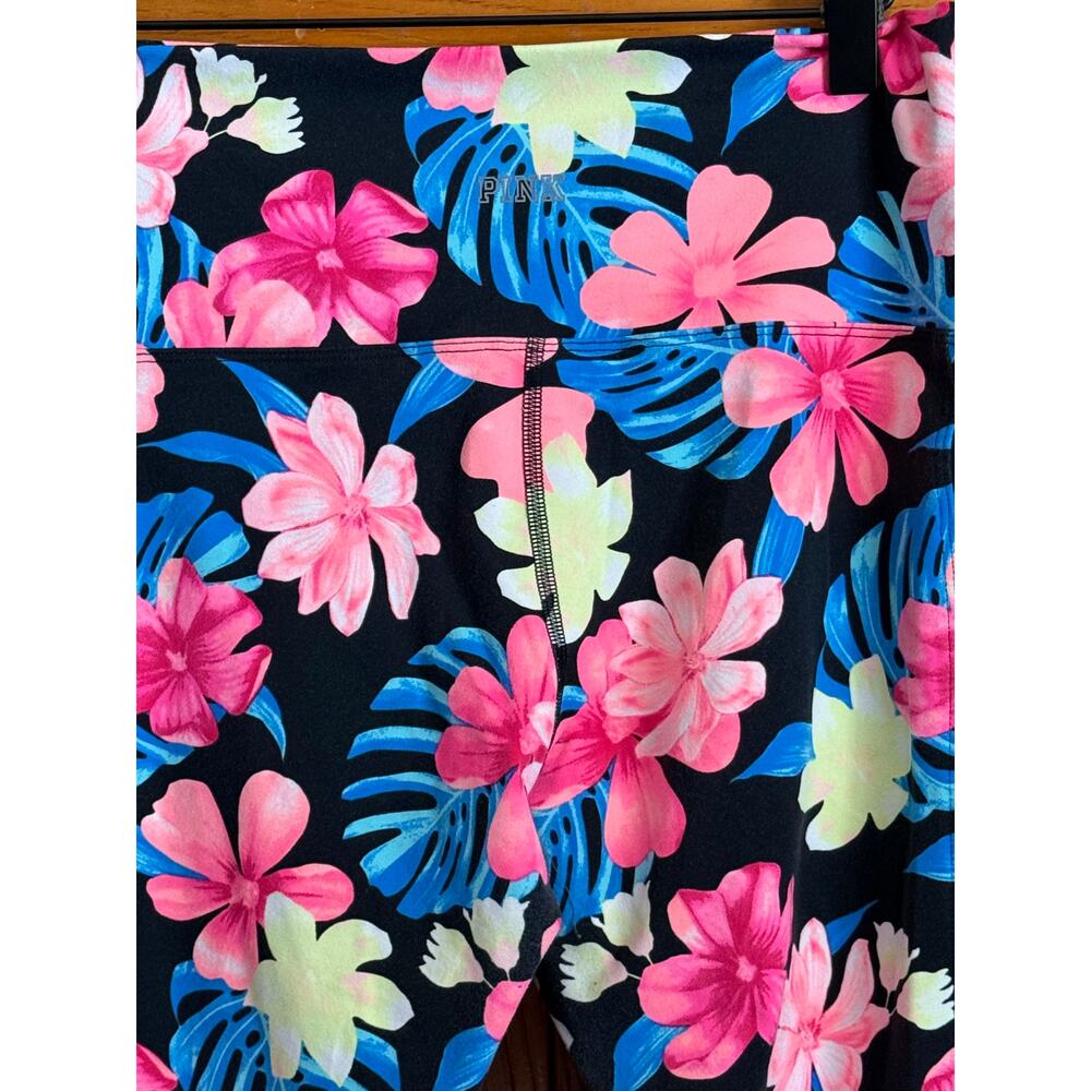 PINK Victoria's Secret Tropical Floral Mesh Leggings  L - Picture 10 of 12